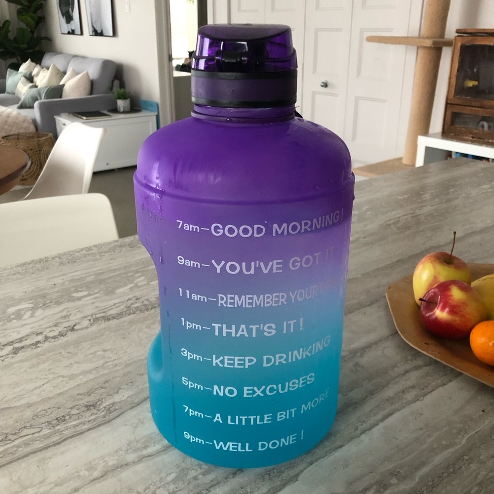 Purple and Blue Gradient Motivational Water Bottle